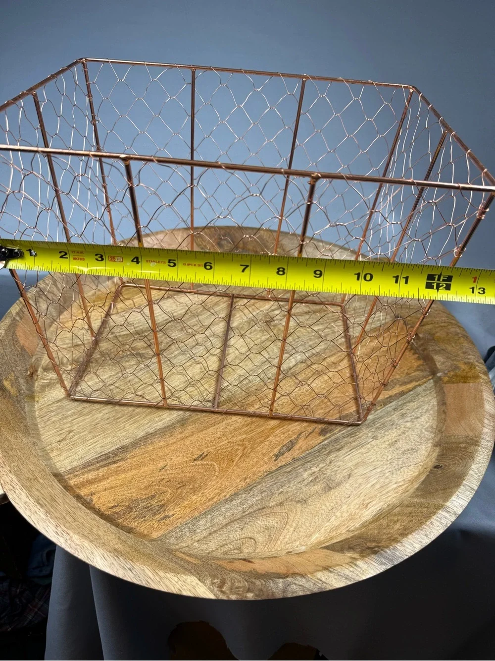 Copper Chicken Wire Farmhouse Basket Rustic Organizer Bin